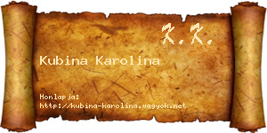Kubina Karolina névjegykártya